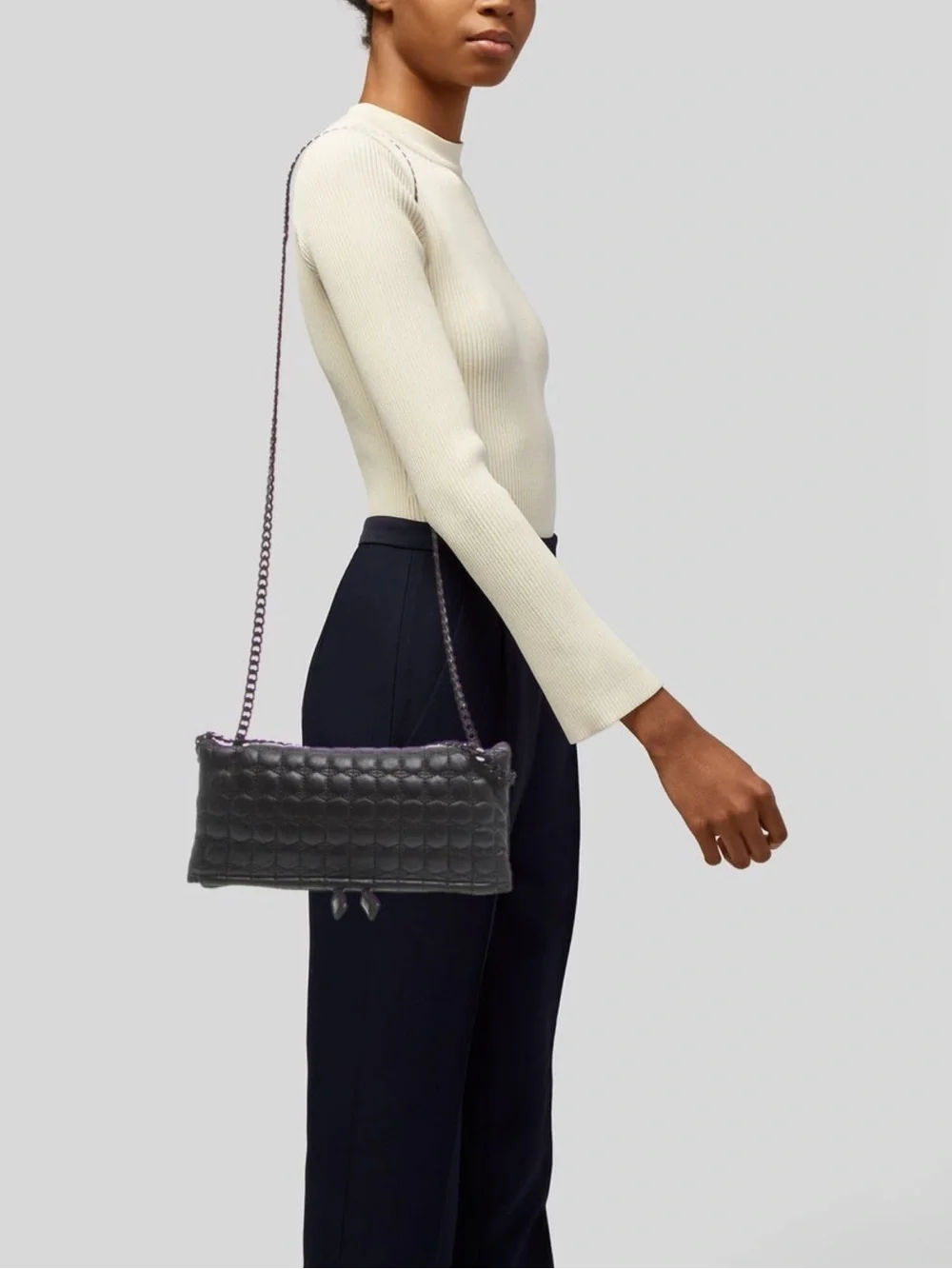 IRO Black Leather Clutch | Timeless Designer Evening Bag